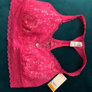 NEW DKNY pink lace bralette size small